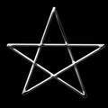 3d silver pentagram symbol