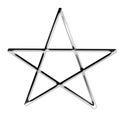 3d silver pentagram symbol