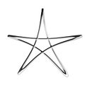 3d silver pentagram symbol