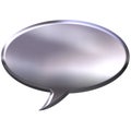 3D Silver Speech Bubble Royalty Free Stock Photo