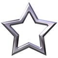 3D Silver Star Frame Royalty Free Stock Photo