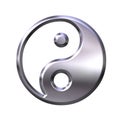 3D Silver Tao Symbol