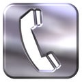 3D Silver Telephone Sign Royalty Free Stock Photo