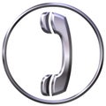 3D Silver Telephone Sign Royalty Free Stock Photo