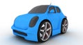 3d small blue car Royalty Free Stock Photo