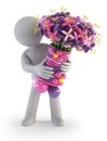 3d small people - Balloon flower Royalty Free Stock Photo