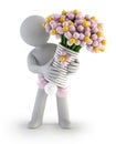 3d small people - Balloon flower Royalty Free Stock Photo