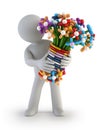 3d small people - Balloon flower