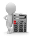 3d small people - calculator Royalty Free Stock Photo