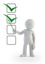 3d small people - checklist Royalty Free Stock Photo