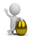 3d small people - golden egg Royalty Free Stock Photo