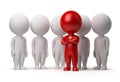 3d small people - leader of a team Royalty Free Stock Photo