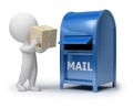 3d small people - mailing a package Royalty Free Stock Photo