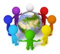 3d small people - peace on the Earth Royalty Free Stock Photo