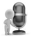 3d small people - retro microphone Royalty Free Stock Photo