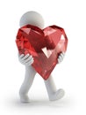 3d small people - Valentine Day Heart Royalty Free Stock Photo