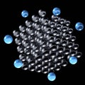 3D spheres forming a cubic nexus Royalty Free Stock Photo