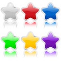 3d star icons metal contour