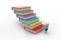 3d student and books, education concept