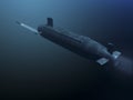 3D submarine shooting missile rear