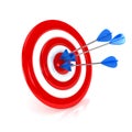 3d target with arrows over white background Royalty Free Stock Photo