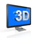 3D television screen with 3D text Royalty Free Stock Photo