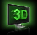 3D television screen with 3D text Royalty Free Stock Photo