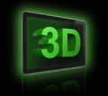 3D television screen with 3D text Royalty Free Stock Photo
