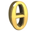 3D Theta symbol in gold