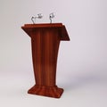 3d tribune speech and microphones