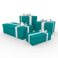 3d turquoise green white gift box