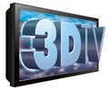 3D TV or 3DTV Television Royalty Free Stock Photo