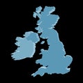 3d UK and Ireland map on black Royalty Free Stock Photo