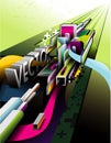 3d vector abstract composition