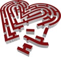 3d vector brocken labyrinth heart type Royalty Free Stock Photo