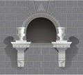 3D wall niche shrine in vector