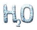 3D water drop letter H2O