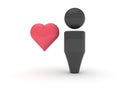 3d web icon - Favourites (Heart version)