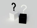 3d whit and black question box Royalty Free Stock Photo