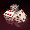 3D White Casino Die Red Points