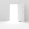 3d white door on white background