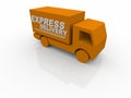 3D White Express Delivery Van Royalty Free Stock Photo