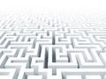 3d white labyrinth background Royalty Free Stock Photo