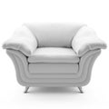 3d white leather armchair