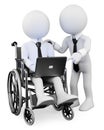 3D white people. Disabled businessman working