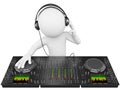3D white people. DJ with a mixer Royalty Free Stock Photo