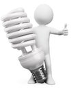 3D white people. Energy saver bulb