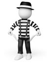 3D white people. Mime showing his empty pockets