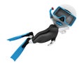 3d white people scuba diver