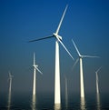 3d wind turbines producing energy in sea